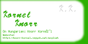 kornel knorr business card